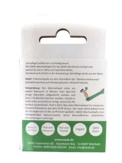 SWAK- Miswak- Wechselköpfchen 3er-Pack - für SWAK Biozahnbürste & Naturzahnbürste| New