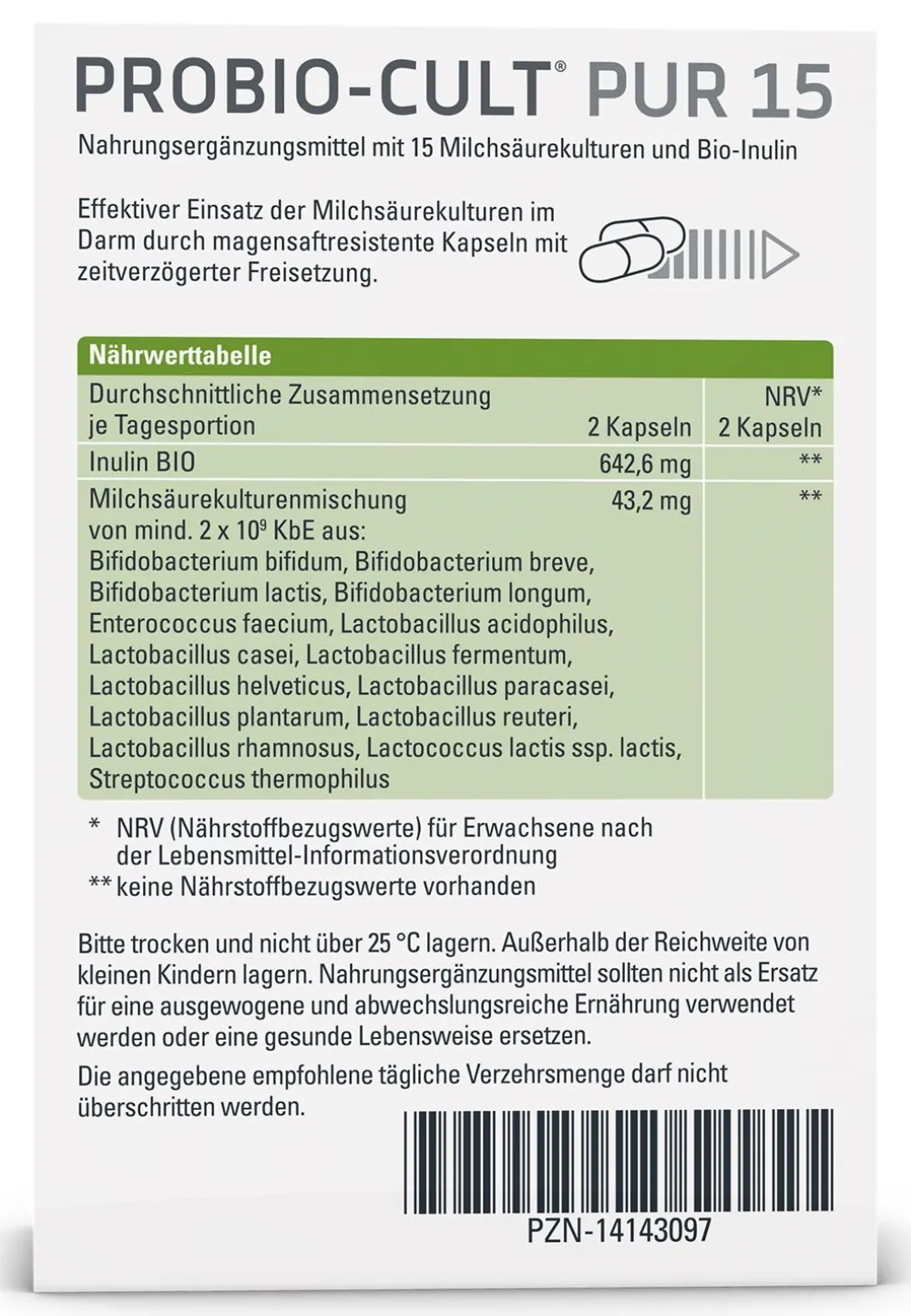 PROBIO-CULT® PUR 15, denn eine stabile Darmflora braucht Vielfalt.|Syxyl Discount