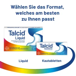 Kautabletten – wirken schnell und kontrolliert gegen Sodbrennen, Reflux und säurebedingte Magenbeschwerden|Talcid Discount