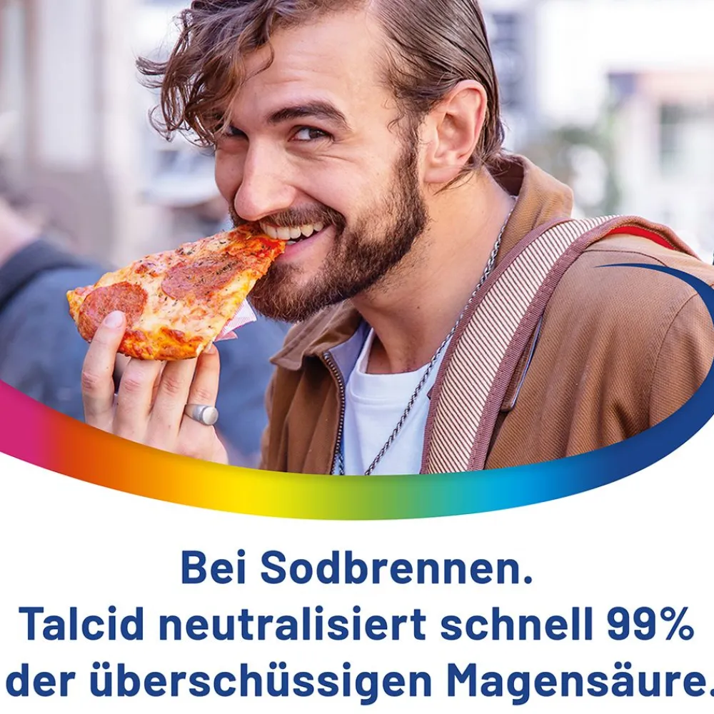Kautabletten – wirken schnell und kontrolliert gegen Sodbrennen, Reflux und säurebedingte Magenbeschwerden>Talcid New