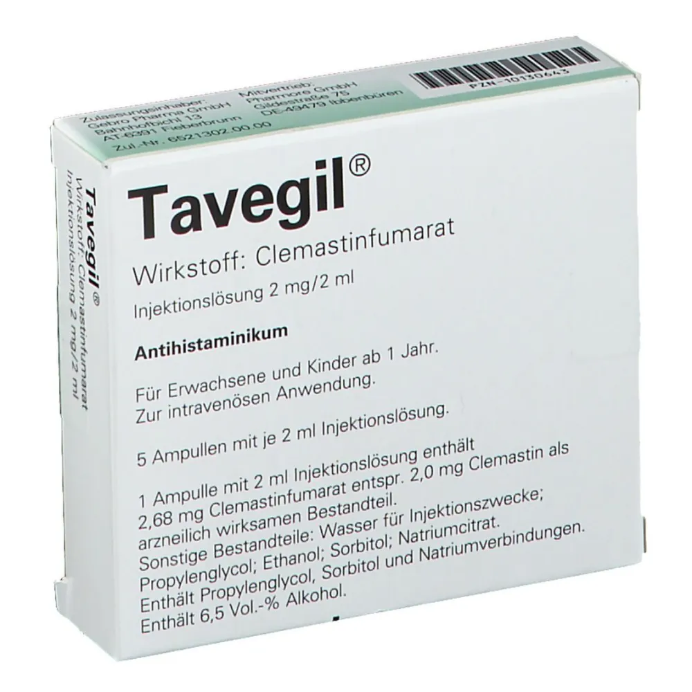 Tavegil® Injektionslösung> Clearance