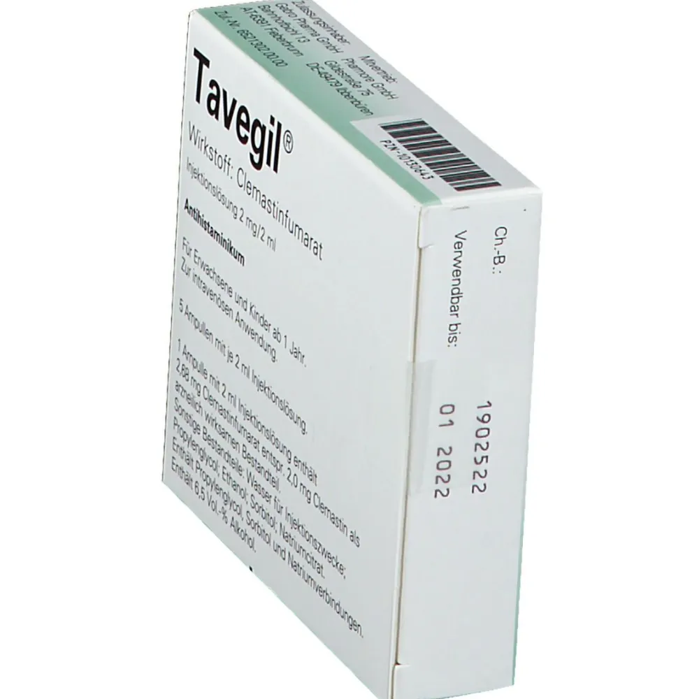 Tavegil® Injektionslösung> Clearance