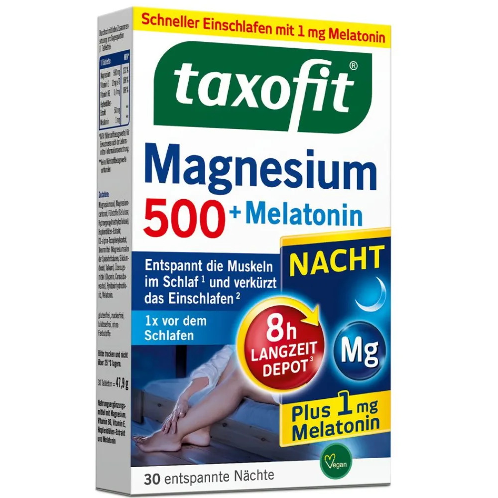 ® Magnesium 500 Nacht + Melatonin|taxofit Clearance