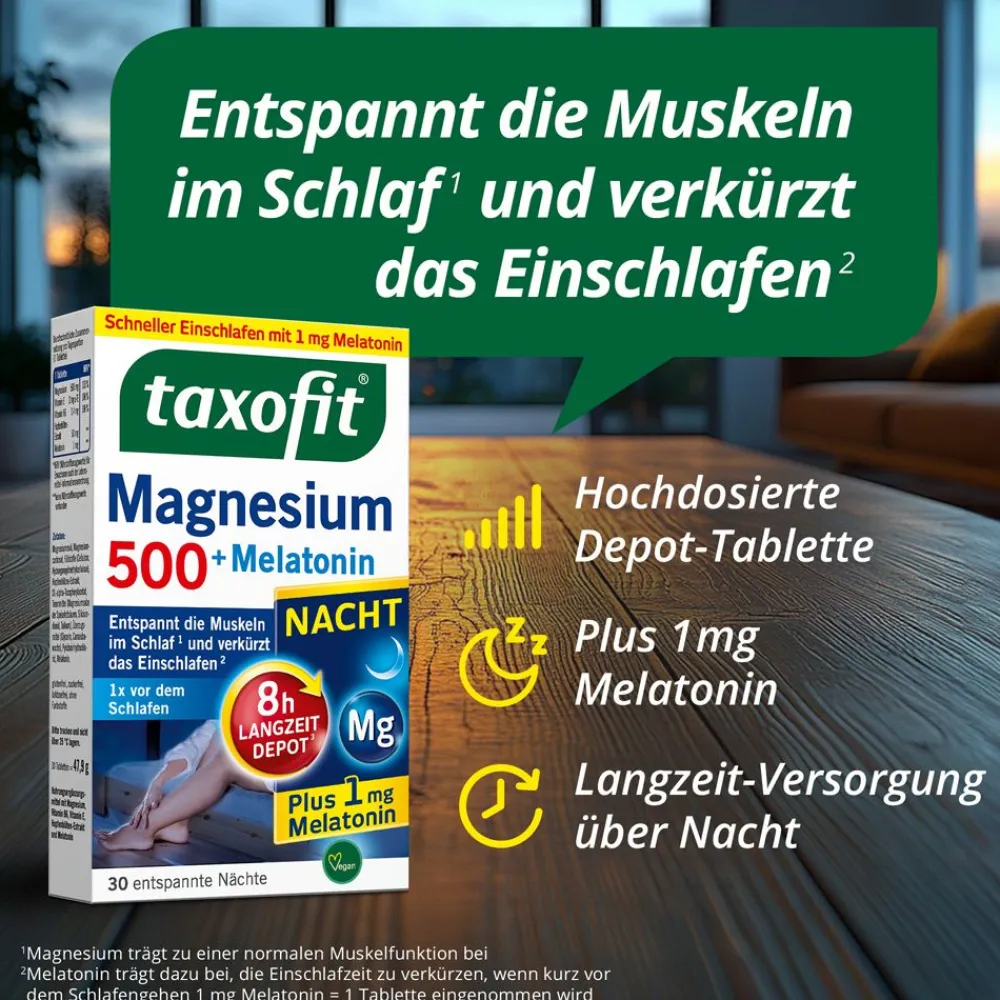 ® Magnesium 500 Nacht + Melatonin|taxofit Clearance
