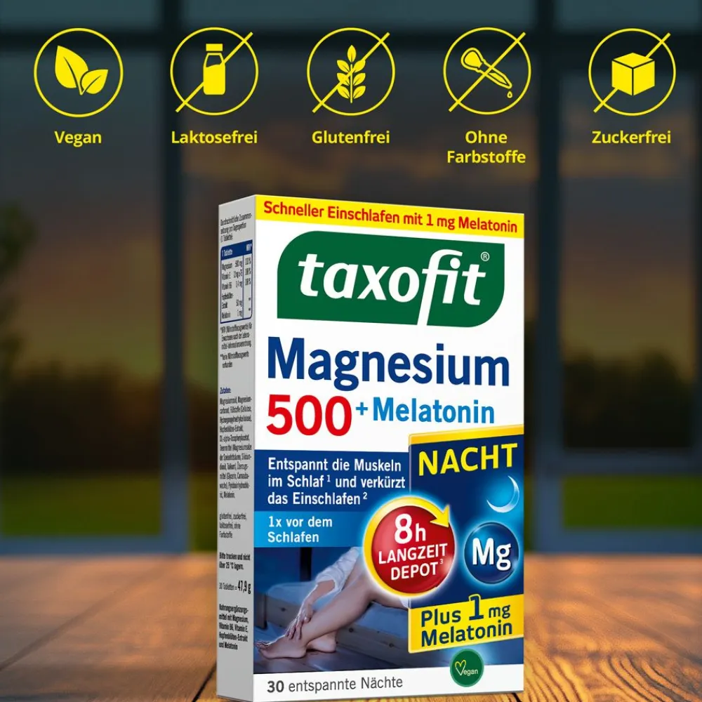 ® Magnesium 500 Nacht + Melatonin|taxofit Clearance