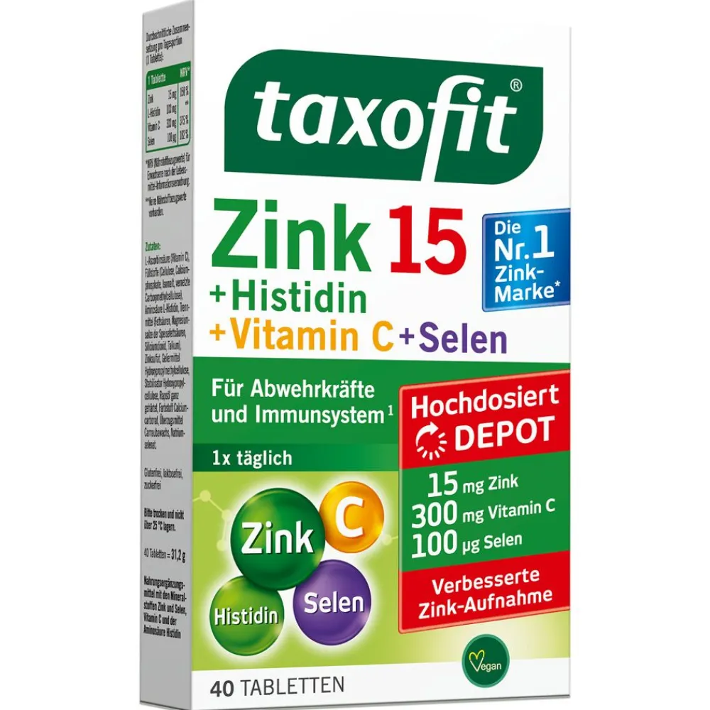 ® Zink 15 + Histidin + Vitamin C + Selen>taxofit Discount