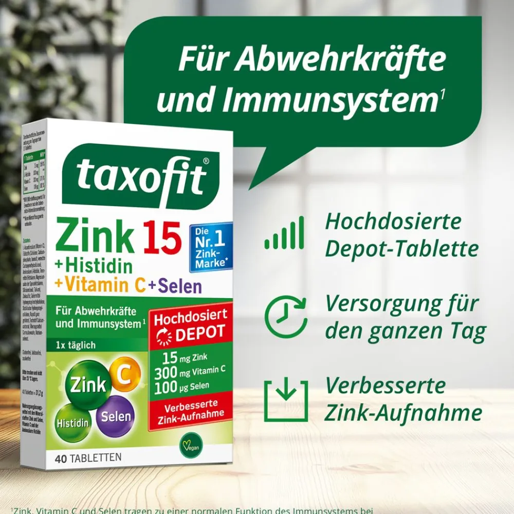 ® Zink 15 + Histidin + Vitamin C + Selen>taxofit Discount