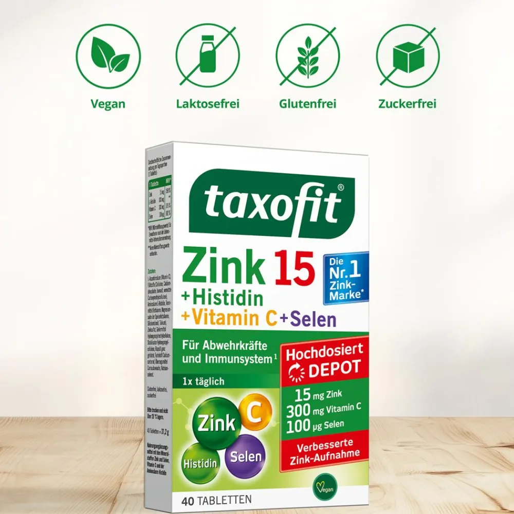 ® Zink 15 + Histidin + Vitamin C + Selen>taxofit Discount