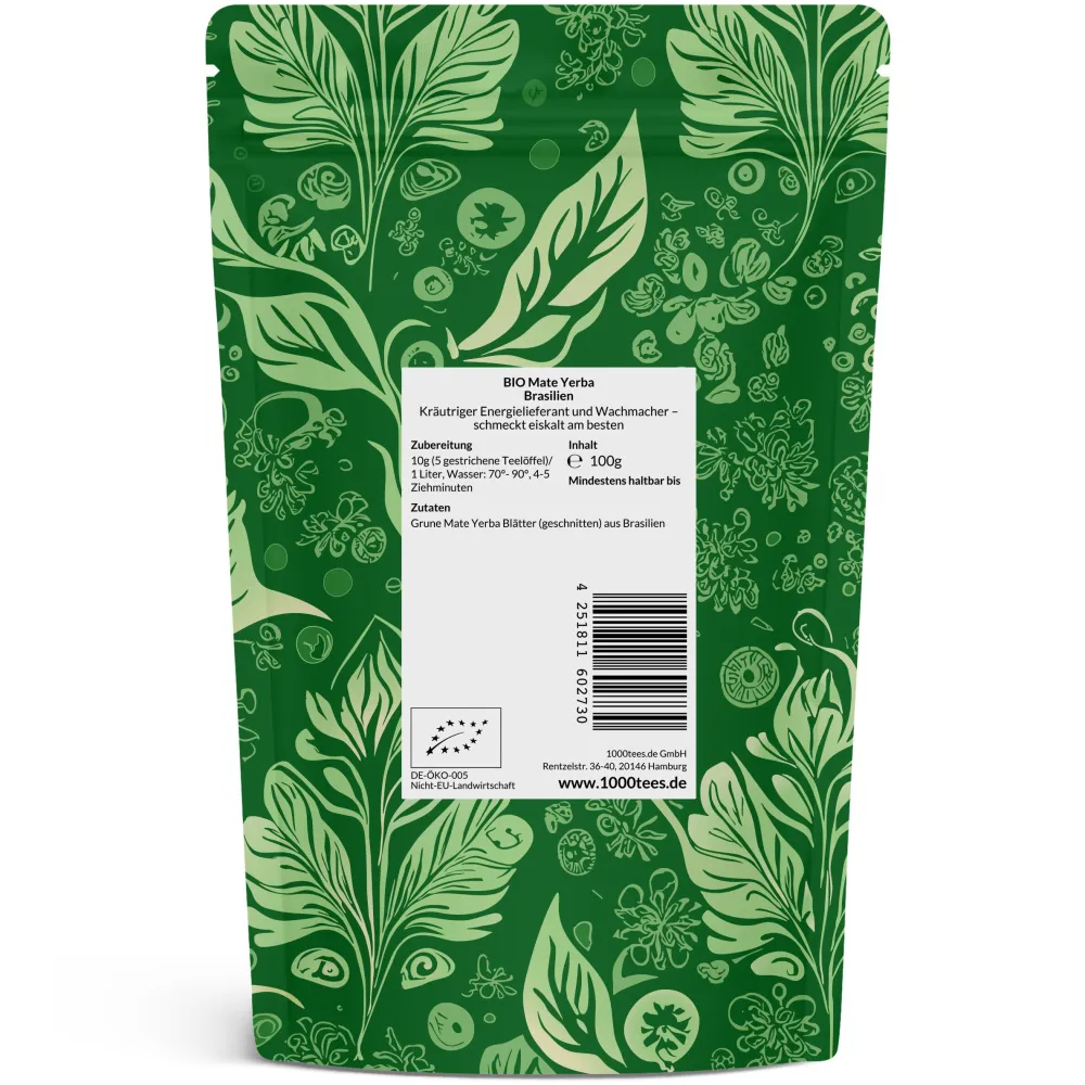 tea4me BIO Mate Yerba grüner Matetee aus Brasilien> Hot