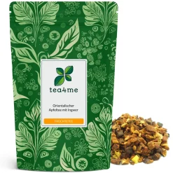 tea4me Orientalischer Apfeltee mit Ingwer Früchtetee mit Ingwer-Orange-Geschmack| Hot