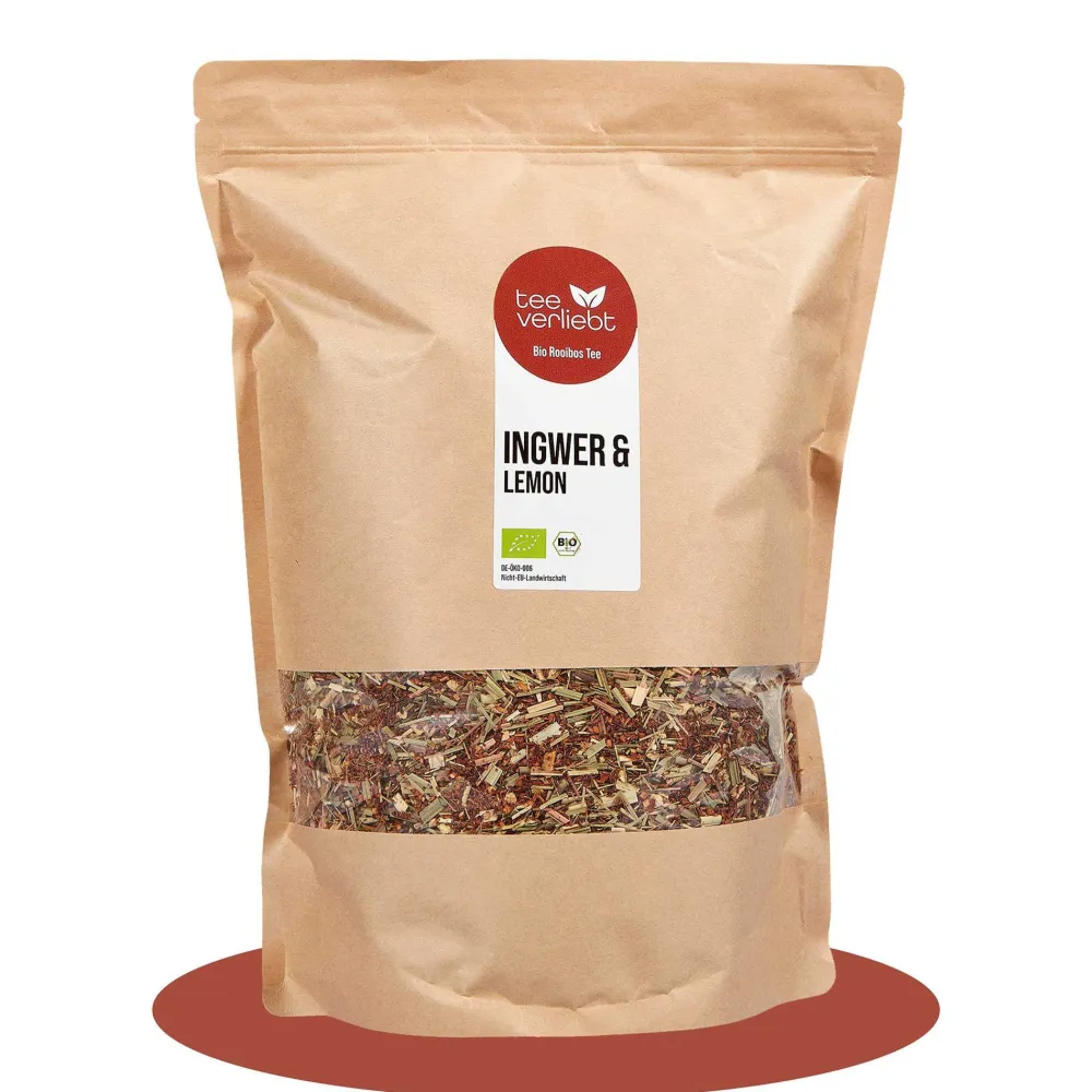 teeverliebt - Ingwer & Lemon Bio loser Rooibostee Großpackung | Aromatischer Rooibos> Outlet