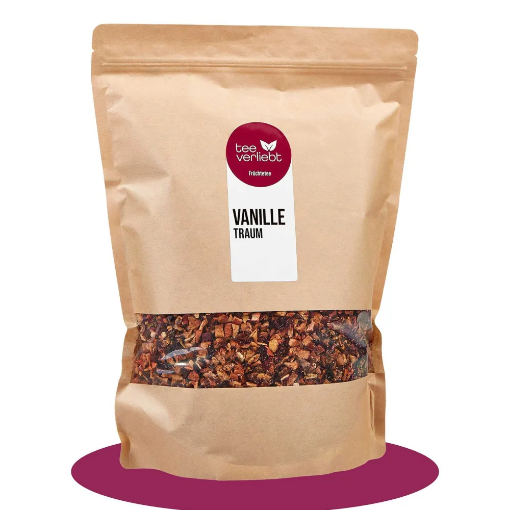 teeverliebt - Vanille Traum loser Früchtetee Großpackung I Aromatisch-weich mit Vanille & Orange| Best