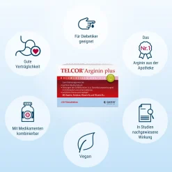 Arginin plus B-Vitamine zur Unterstützung bei leichtem Bluthochdruck + Durchblutungsstörungen|Telcor Best