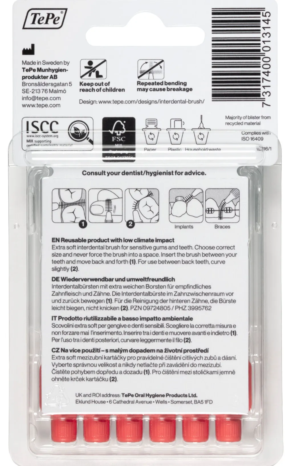 Interdentalbürste Extra Soft 0,5 - 0,9 mm rot|TePe Online