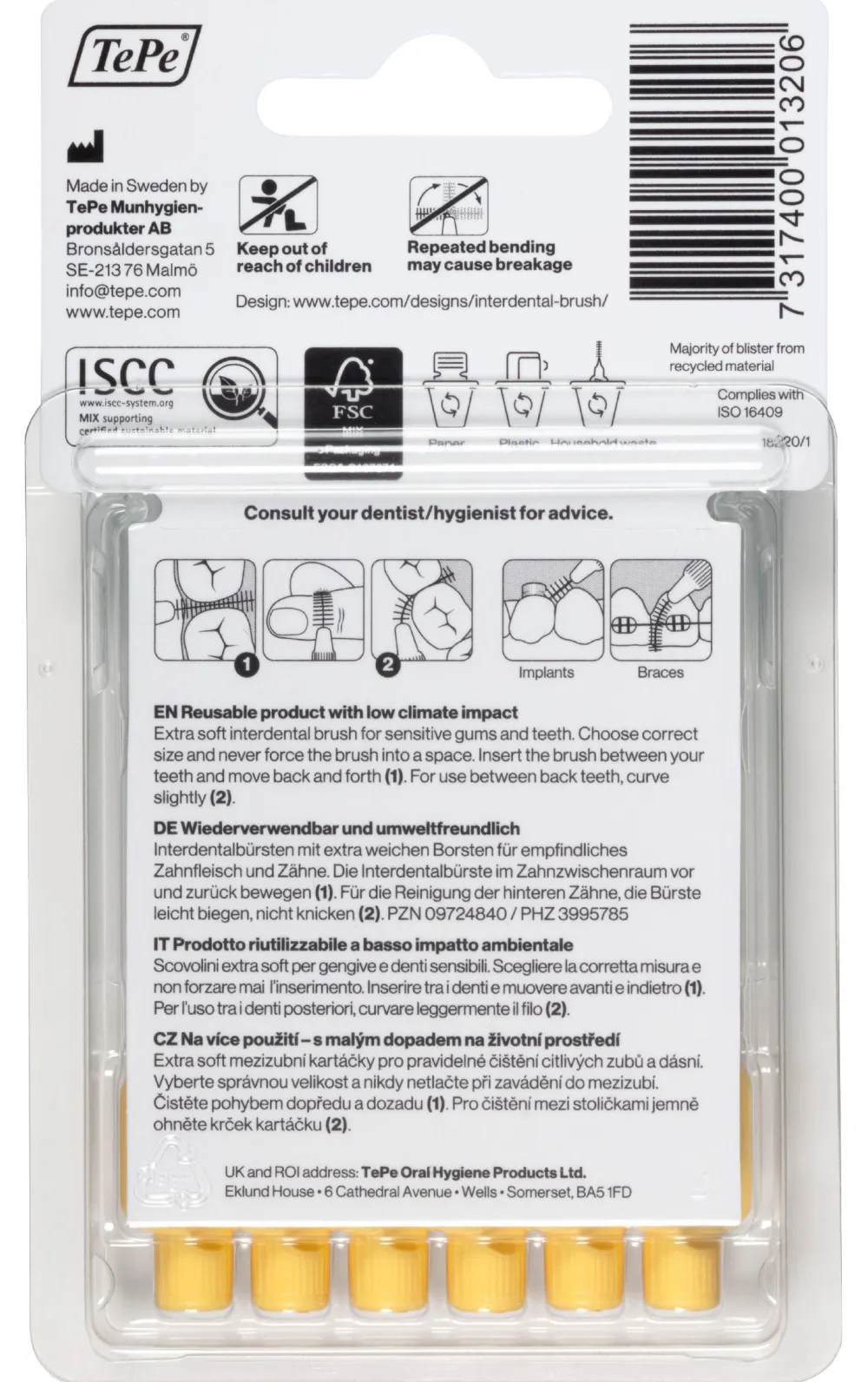 Interdentalbürsten Extra Soft 0,7 - 1,3 mm gelb>TePe Clearance