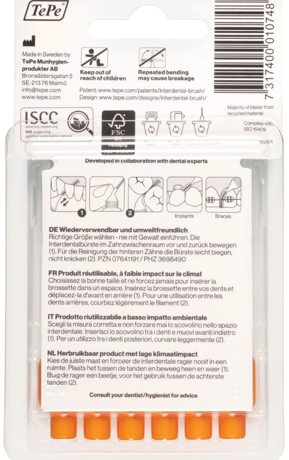 Interdentalbürsten 0,45 - 0,7 mm orange>TePe Sale