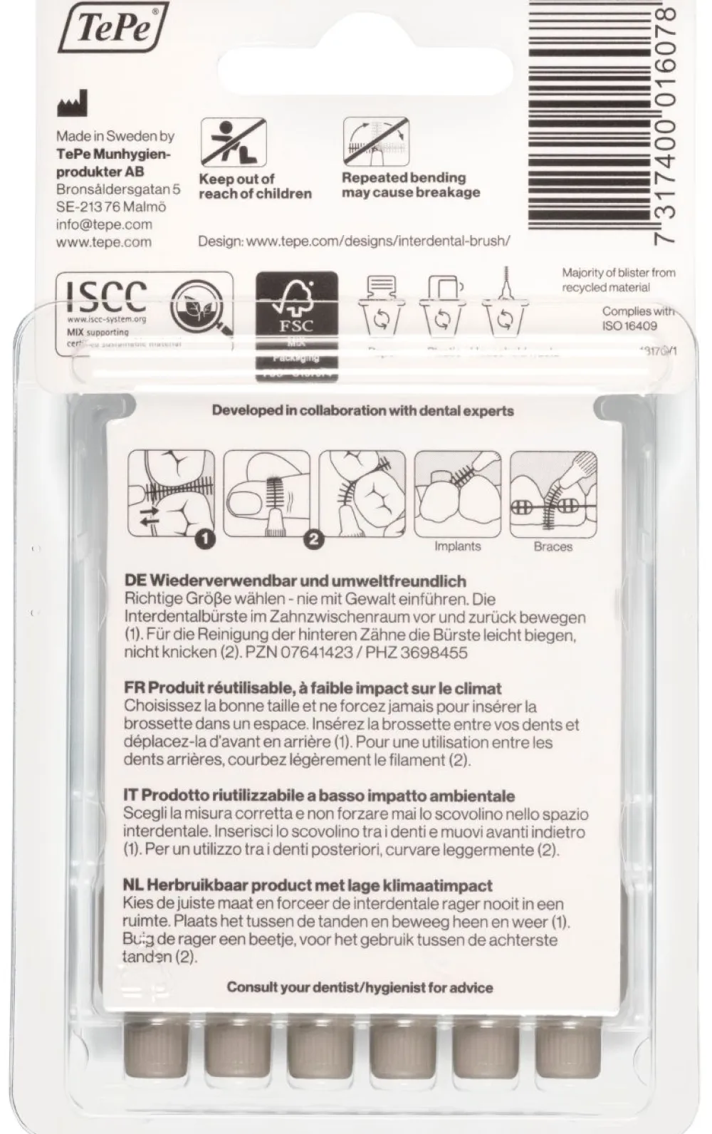 Interdentalbuerste 1,3 - 2,6 mm grau>TePe Discount