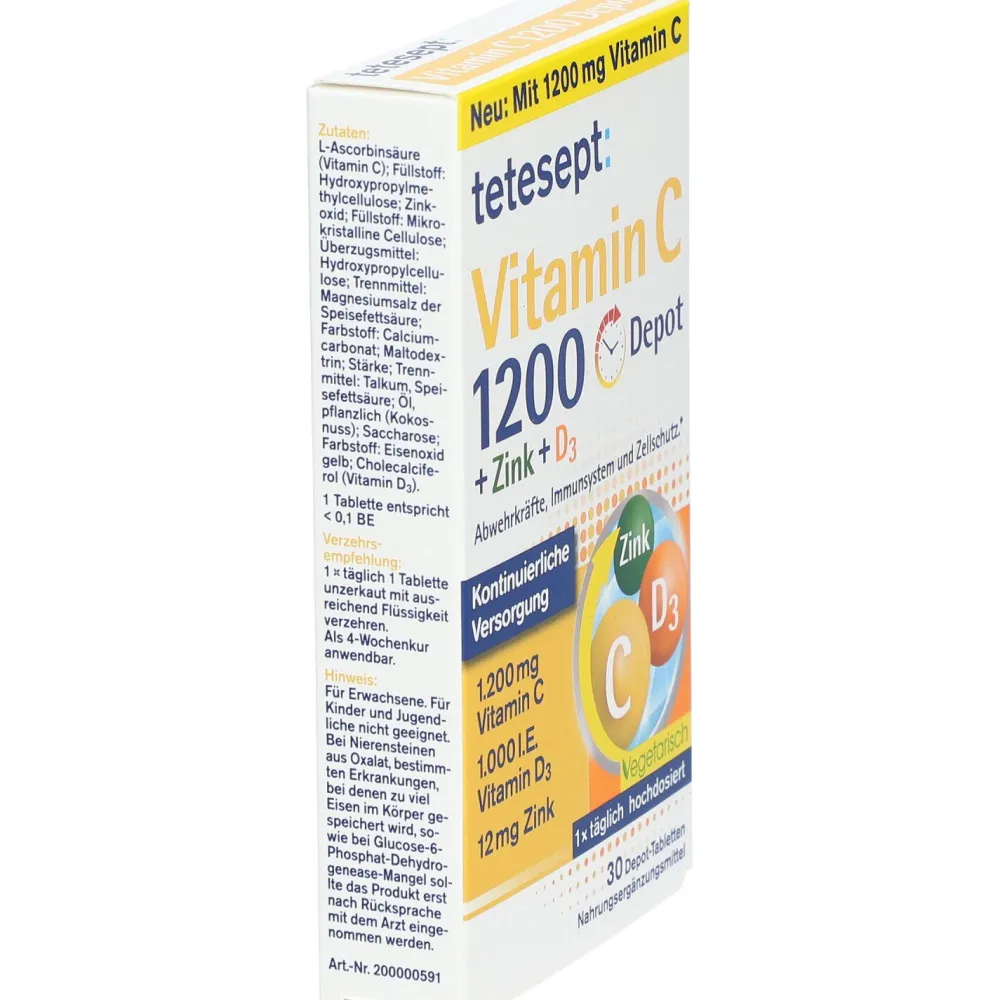 : Vitamin C 1200 Depot + Zink + D3|tetesept Hot
