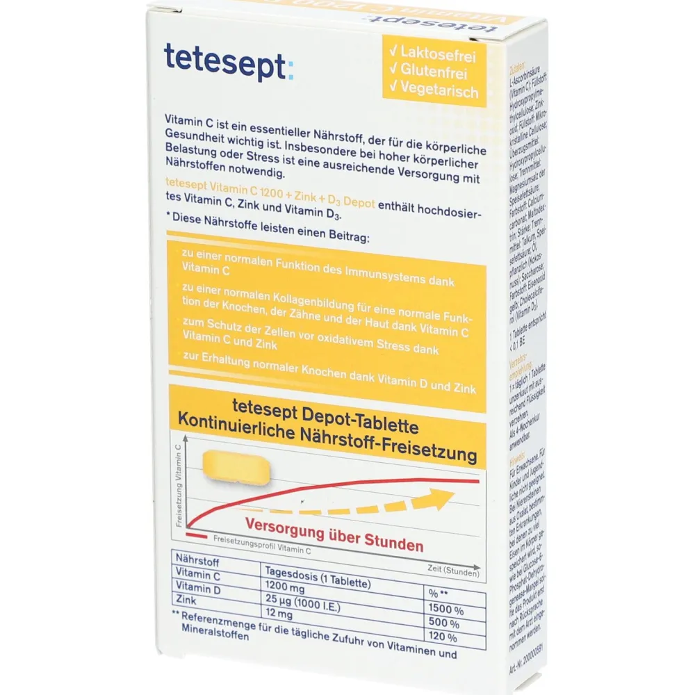 : Vitamin C 1200 Depot + Zink + D3|tetesept Hot
