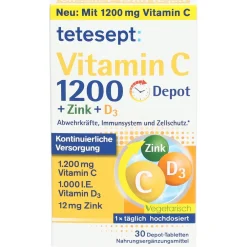 : Vitamin C 1200 Depot + Zink + D3|tetesept Hot