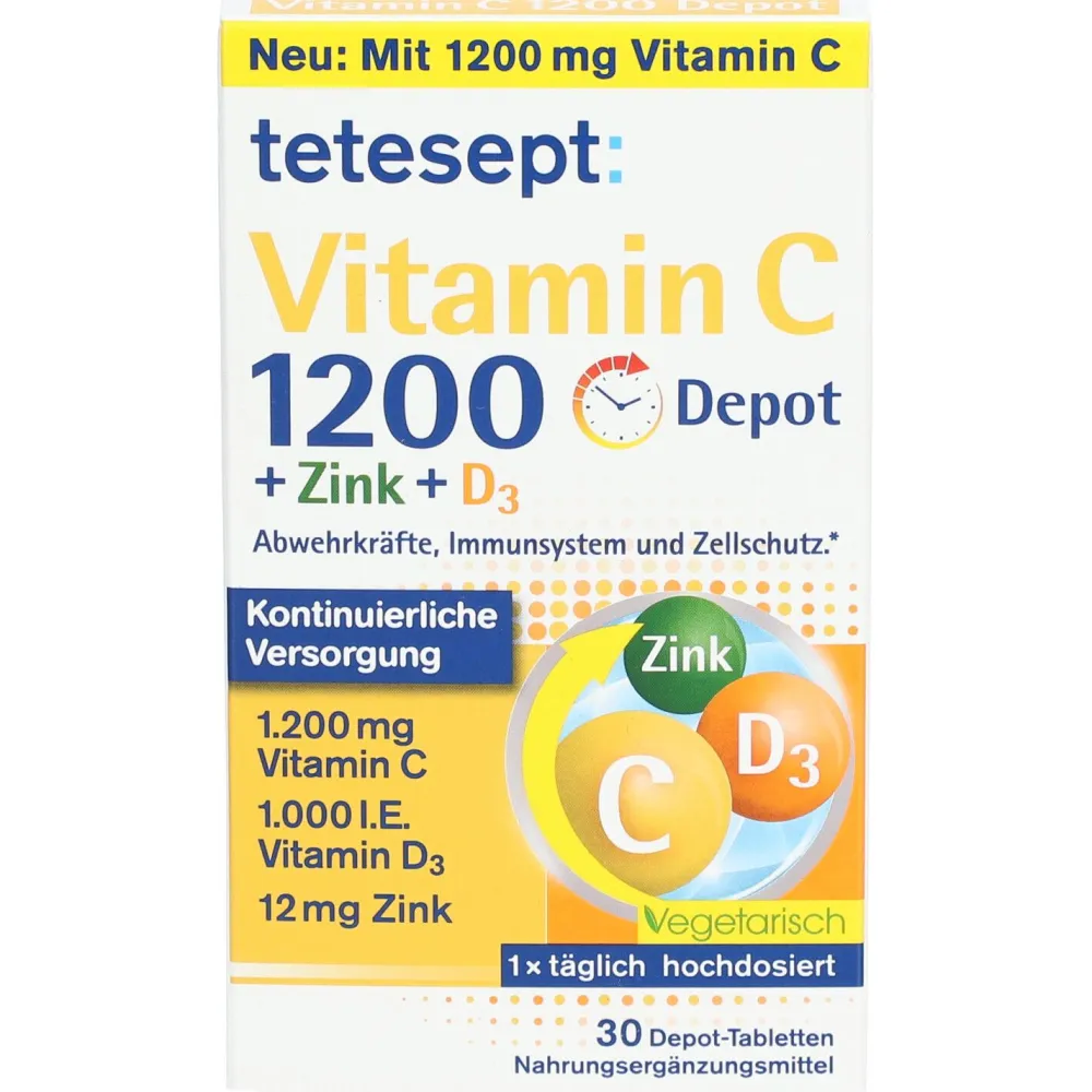 : Vitamin C 1200 Depot + Zink + D3|tetesept Hot