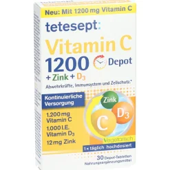 : Vitamin C 1200 Depot + Zink + D3|tetesept Hot