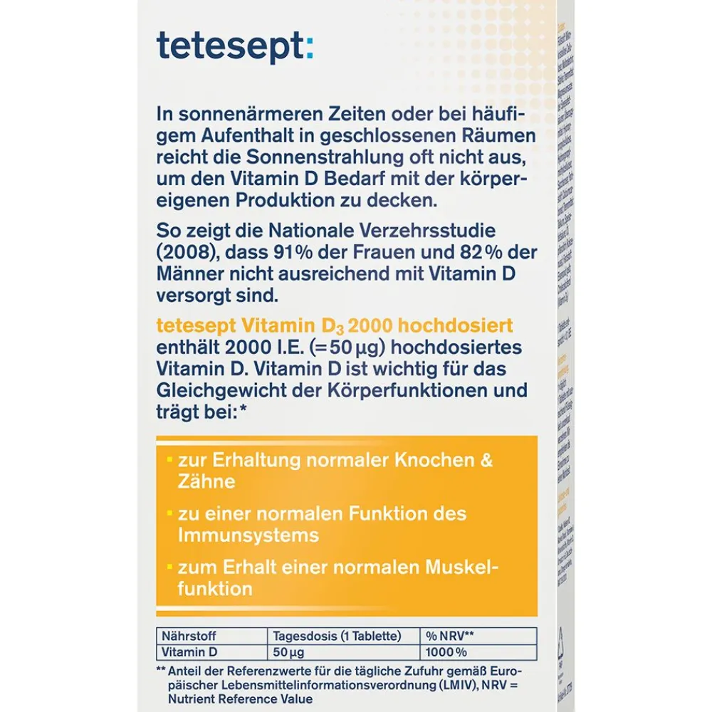® Vitamin D3 2000 hochdosiert>tetesept Hot
