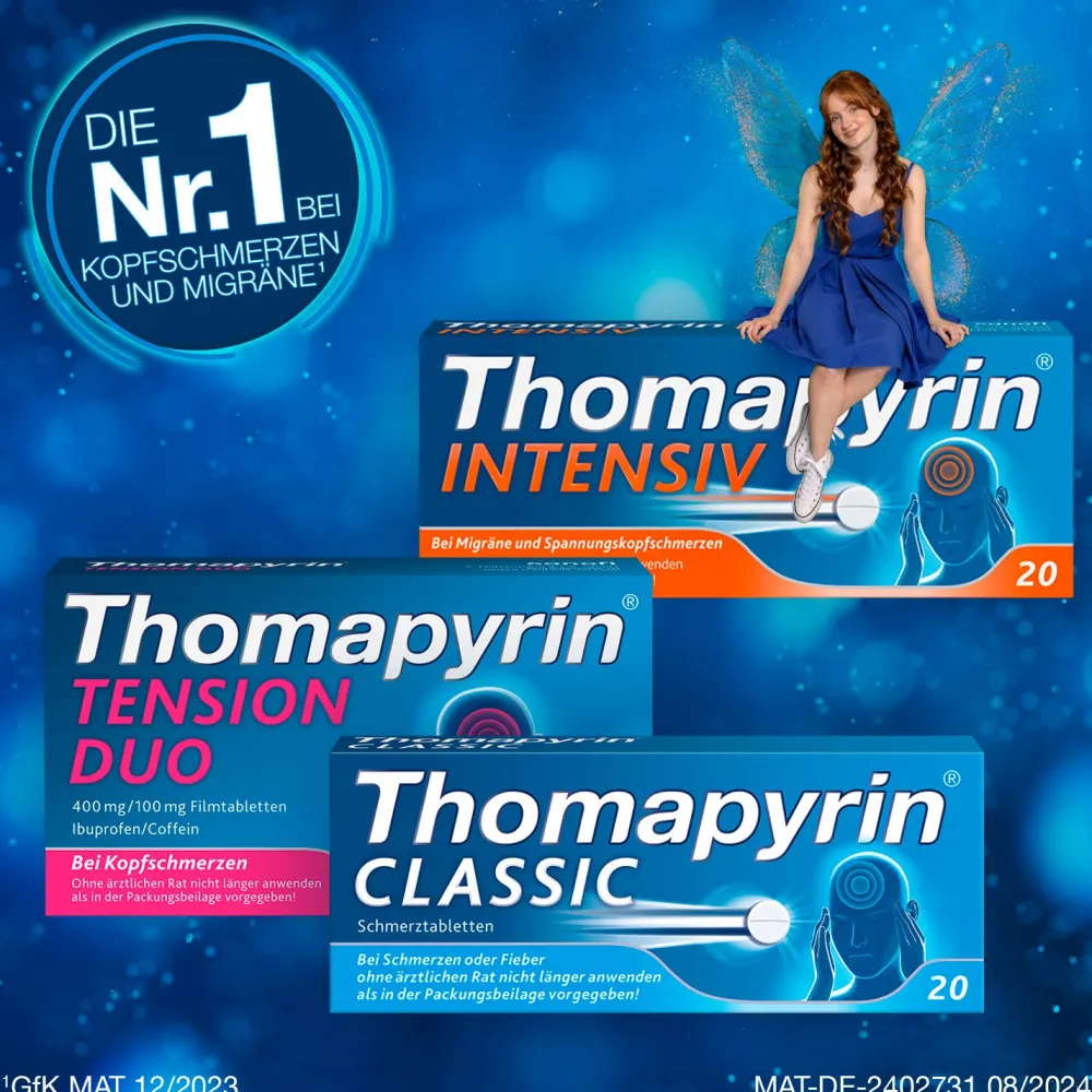 Thomapyrin INTENSIV 2x 20Stk. I starke Hilfe bei Kopfschmerzen und Migräne| New