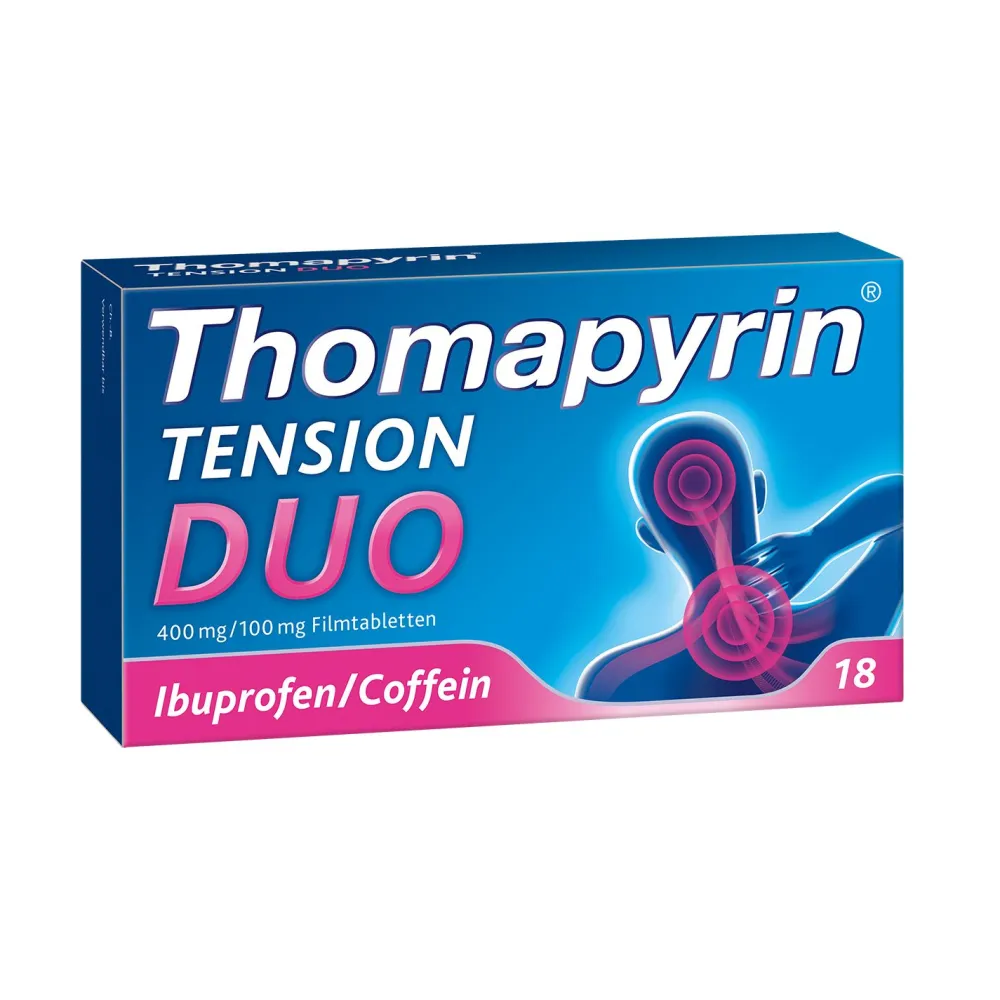 Tension Duo 18Stk. | schnelle Hilfe bei stärkeren Kopfschmerzen | Ibu + Coffein>Thomapyrin Sale
