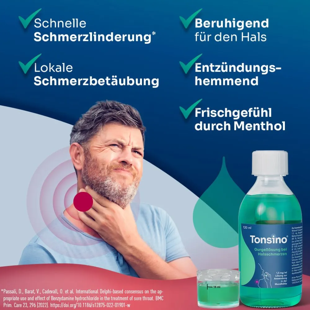 Tonsino® Gurgellösung bei Halsschmerzen|