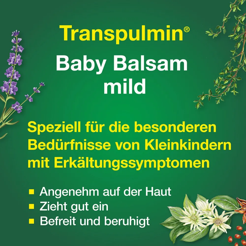 Baby Balsam mild: Wohltuender Erkältungsbalsam für Kinder ab 3 Monaten,|Transpulmin