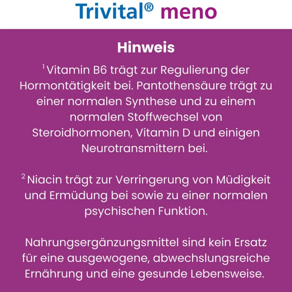 Trivital® meno für hormonelle Balance¹ in den Wechseljahren> Clearance