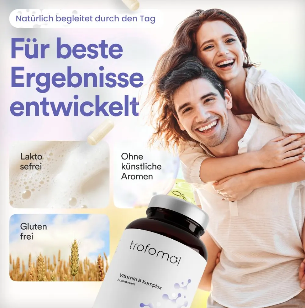 Vitamin B Komplex, B1, B2, B3, B5, B6 und B12 - All-in>trofomol New