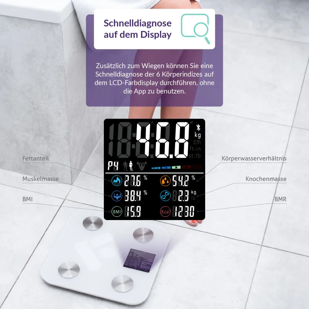 Truelife FitScale W6 BT Personenwaage max. 180 kg retail (TLFSW6BT)|