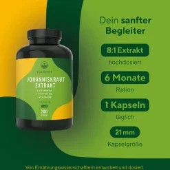 ® Johanniskraut Extrakt Kapseln mit Vitamin B6, B12 & Folsäure>TRUE NATURE