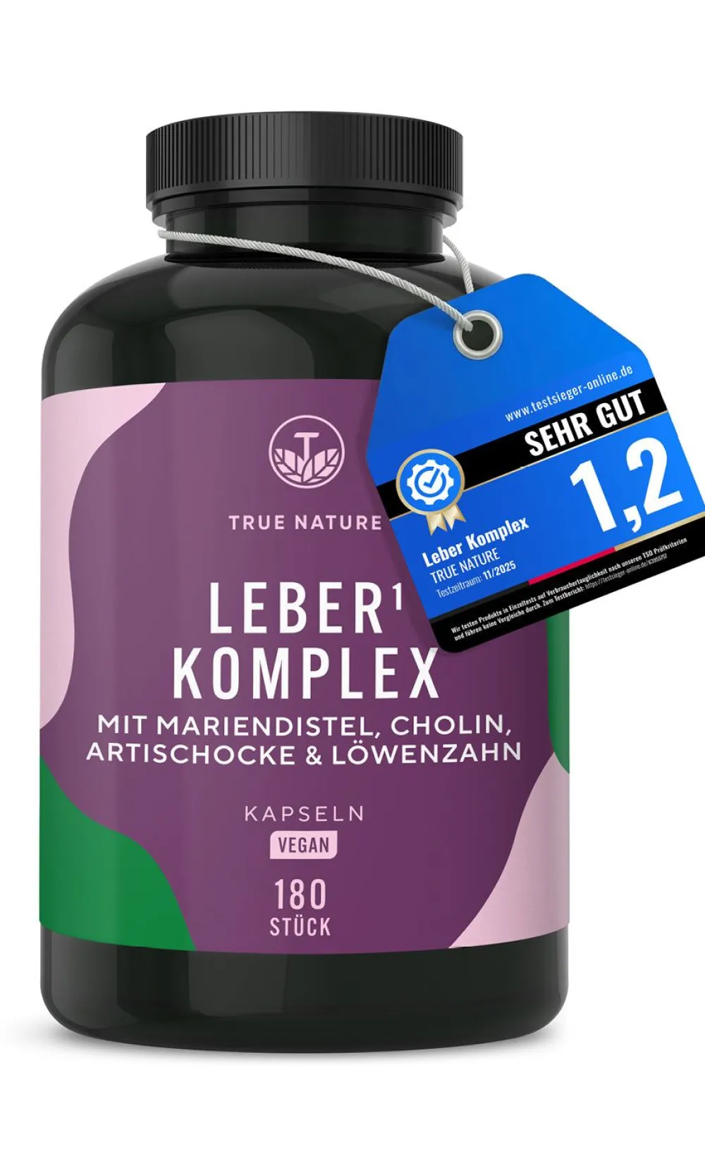 ® Leber Komplex Testsieger - Leber Kur mit Mariendistel, Cholin, Artischocke & Löwenzahn>TRUE NATURE Hot