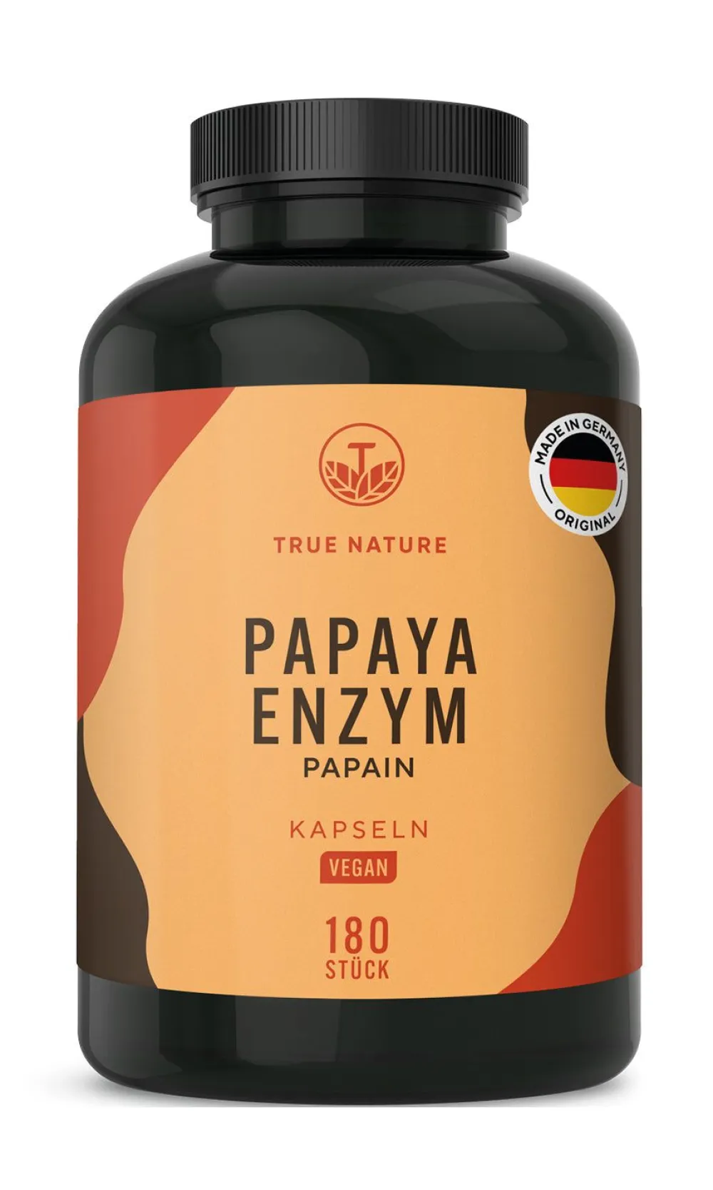 ® Papaya Enzym Kapseln (Papain Kapseln) - 2100mg Papain Extrakt - Vegan & Made in Germany>TRUE NATURE New