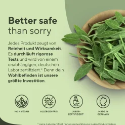 ® Salbei Extrakt Kapseln - 10:1-Extrakt mit ätherischen Ölen|TRUE NATURE Hot