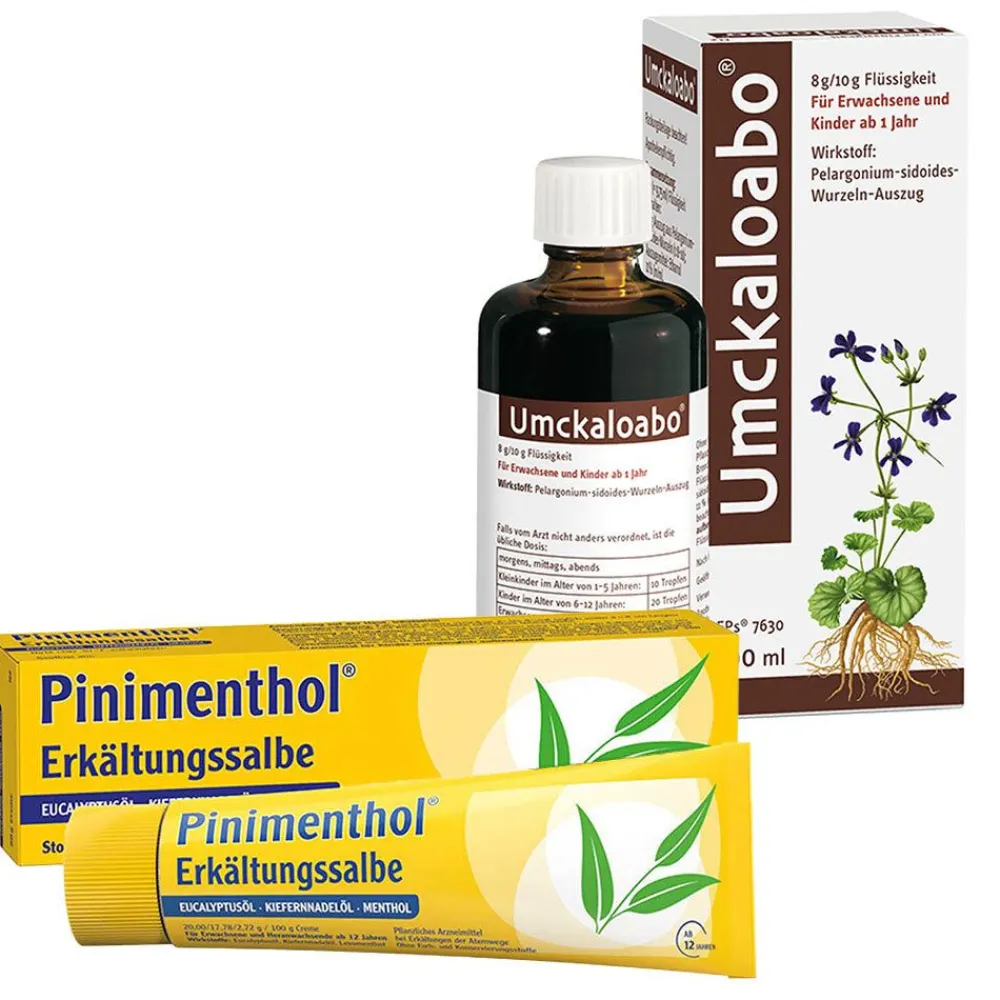 Umckaloabo® Lösung + Pinimenthol® Erkältungssalbe| Discount