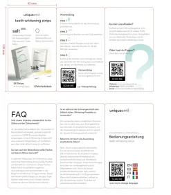 Uniquesmile Zahnaufhellung Whitening Strips - frei von Peroxid| Clearance