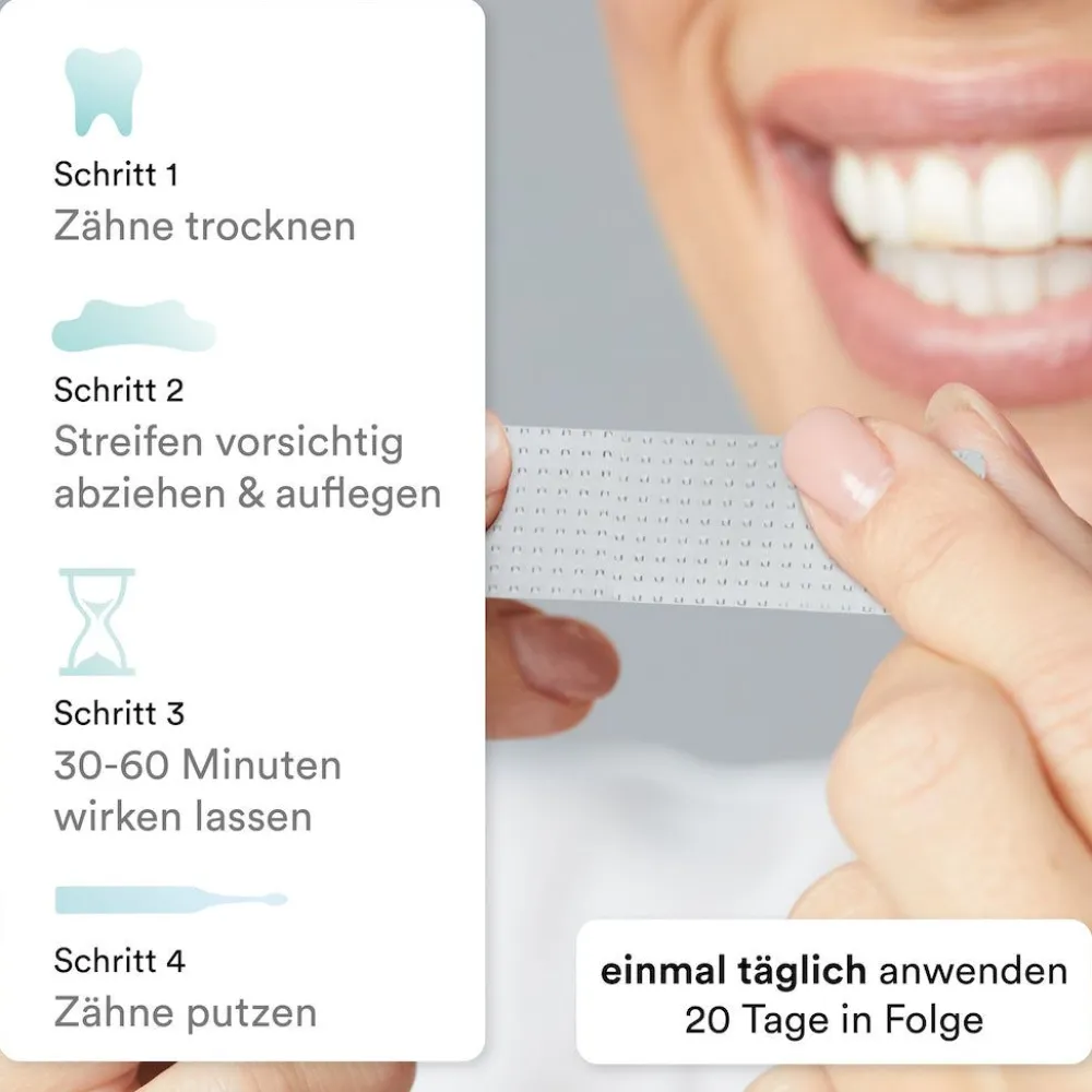 Uniquesmile Zahnaufhellung Whitening Strips - frei von Peroxid| Clearance