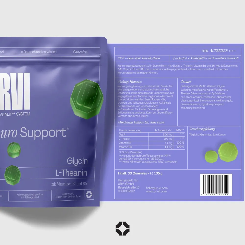 URVI® Neuro Support - mit L-Theanin, Glycin, Vitamin B1 & B6> Best