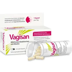 Milchsäurebakterien mit Biotin: Kapseln zur Unterstützung einer gesunden Vaginalschleimhaut>Vagisan Discount