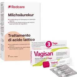 Vagisan Myko Kombi 3 Tage: Vaginalzäpfchen und Creme zur Behandlung von Scheidenpilz + Milchsäurekur>Redcare