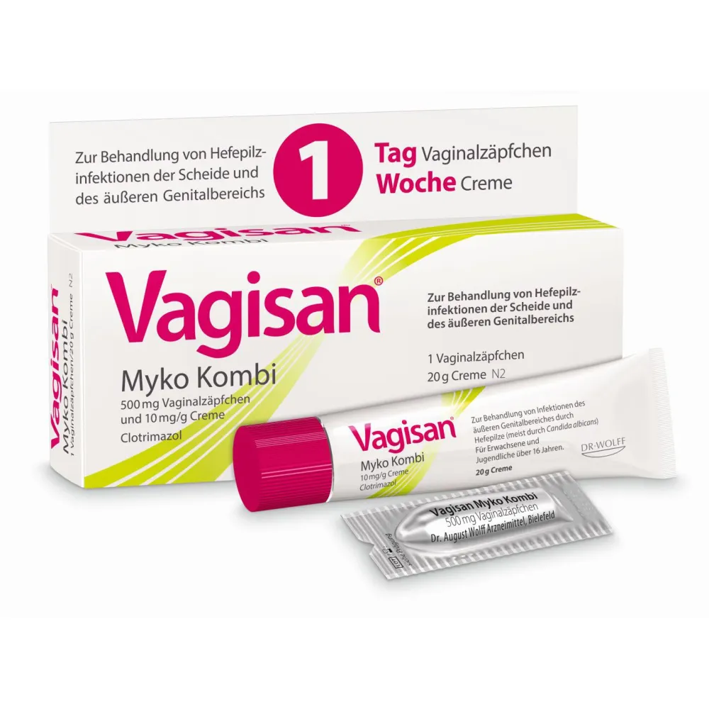 Myko Kombi: Vaginalzäpfchen und Creme zur Behandlung von Scheidenpilz>Vagisan Online