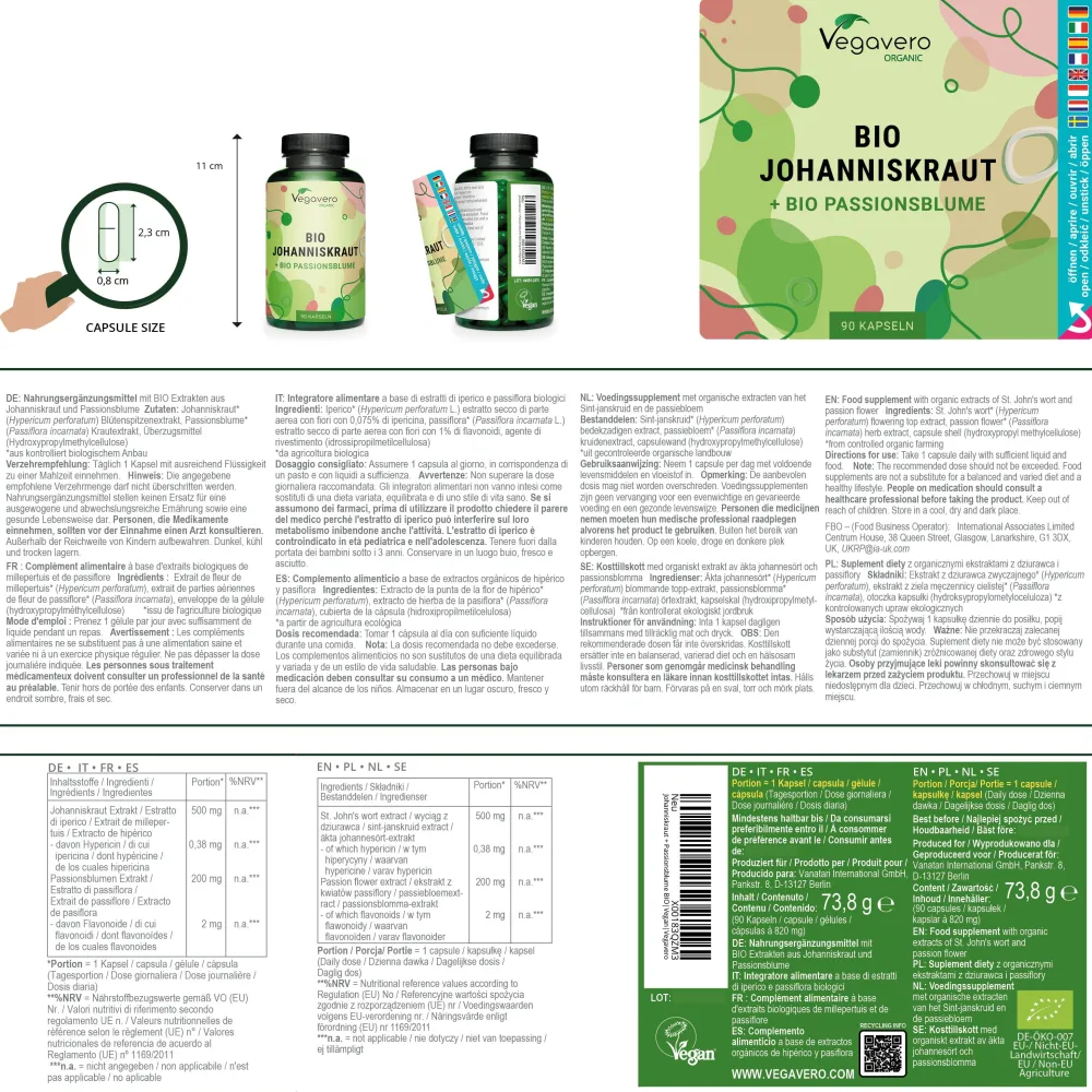 Johanniskraut mit Passionsblume BIO>vegavero