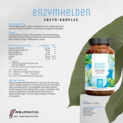 Verdauungsenzyme Enzym Komplex 120 vegane Kapseln Protease α-Amylase Lipase Enzymhelden NATURTREU®><noscript><img width=