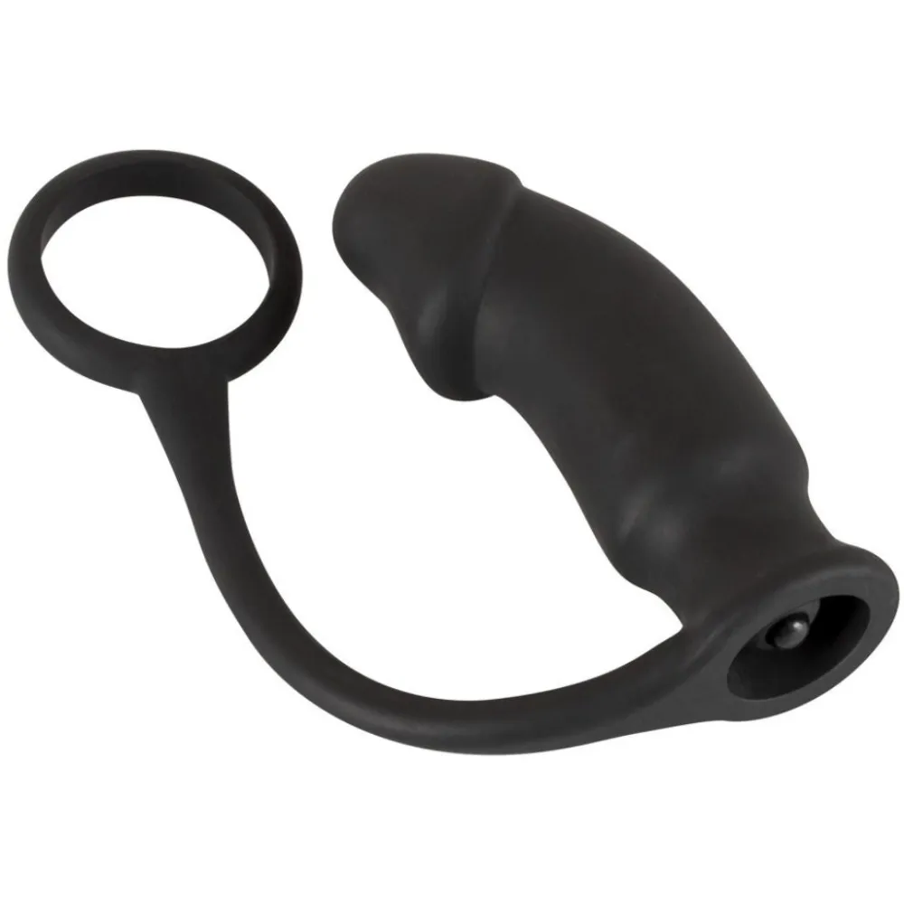 Vibro-Penisring „Ring + Plug“ | Penis-/Hodenring mit Vibro-Analplug |>BLACK VELVETS New