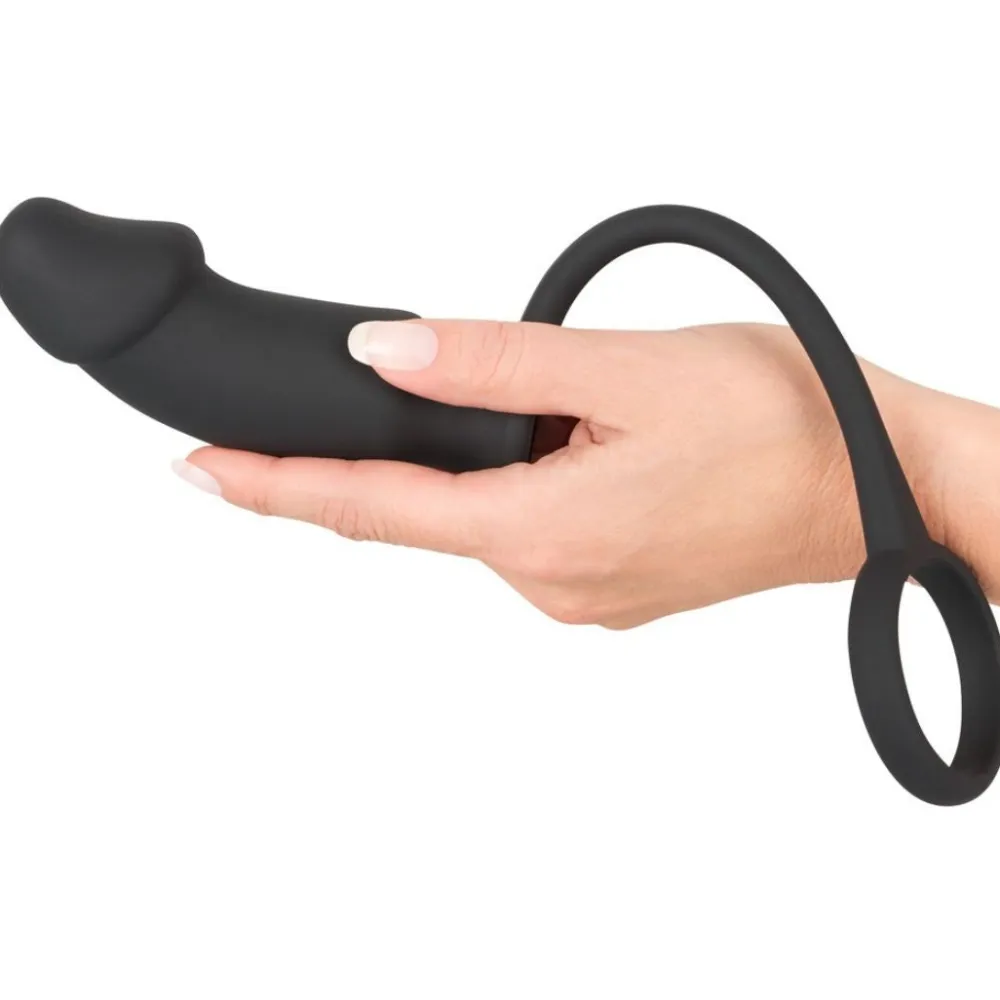 Vibro-Penisring „Ring + Plug“ | Penis-/Hodenring mit Vibro-Analplug |>BLACK VELVETS New