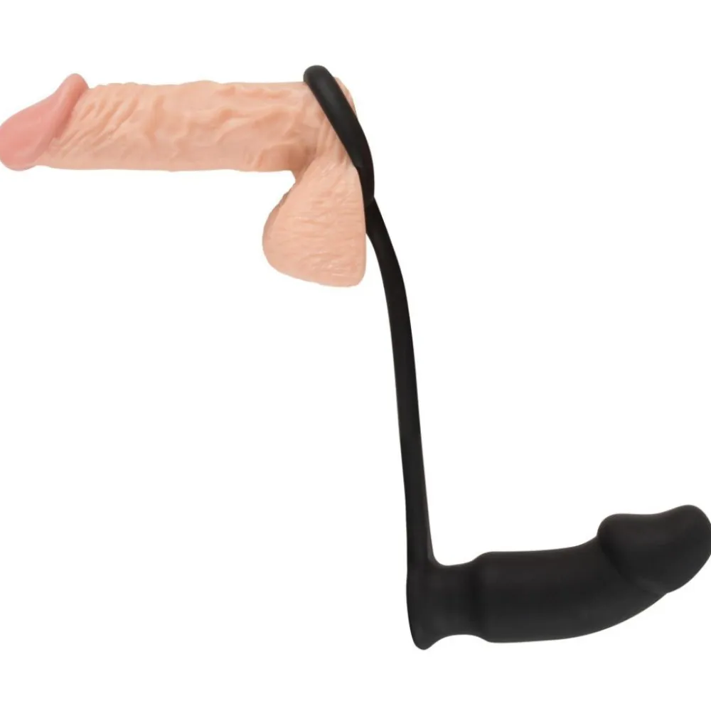 Vibro-Penisring „Ring + Plug“ | Penis-/Hodenring mit Vibro-Analplug |>BLACK VELVETS New